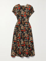 Devon Floral-Print Cotton Poplin Midi Dress