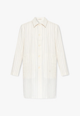 White striped shirt on a white background