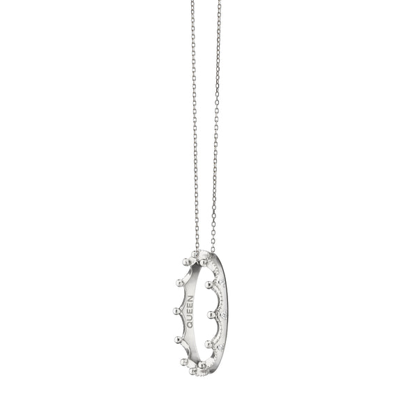 THE “QUEEN” POESY RING NECKLACE IN STERLING SILVER WITH SAPPHIRES