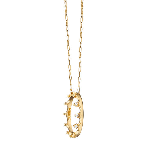 THE “QUEEN” POESY RING NECKLACE IN 18K GOLD WITH DIAMONDS