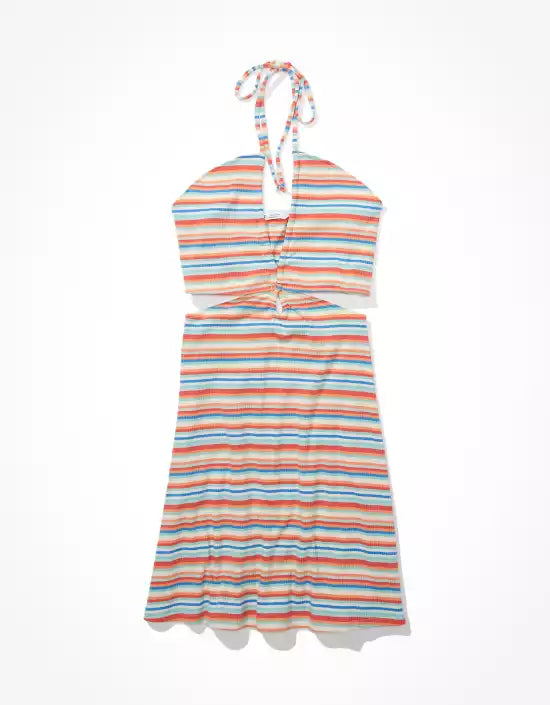 Outer Banks Knit Cut-Out Mini Dress in Multi