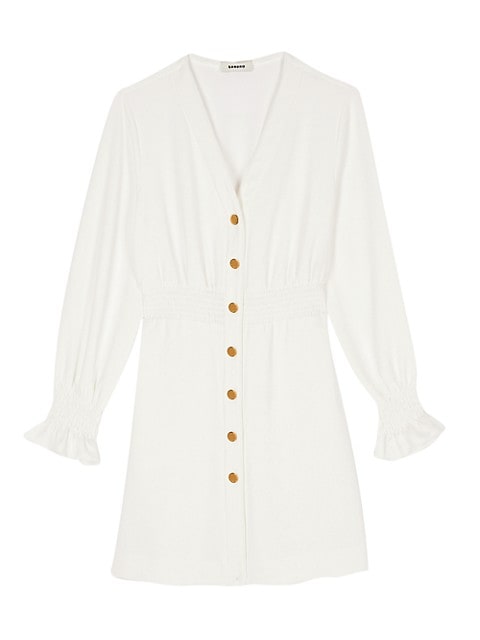 White Lylie Button Front Dress