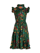 Floral Print Ruffle Dress in Night Garden