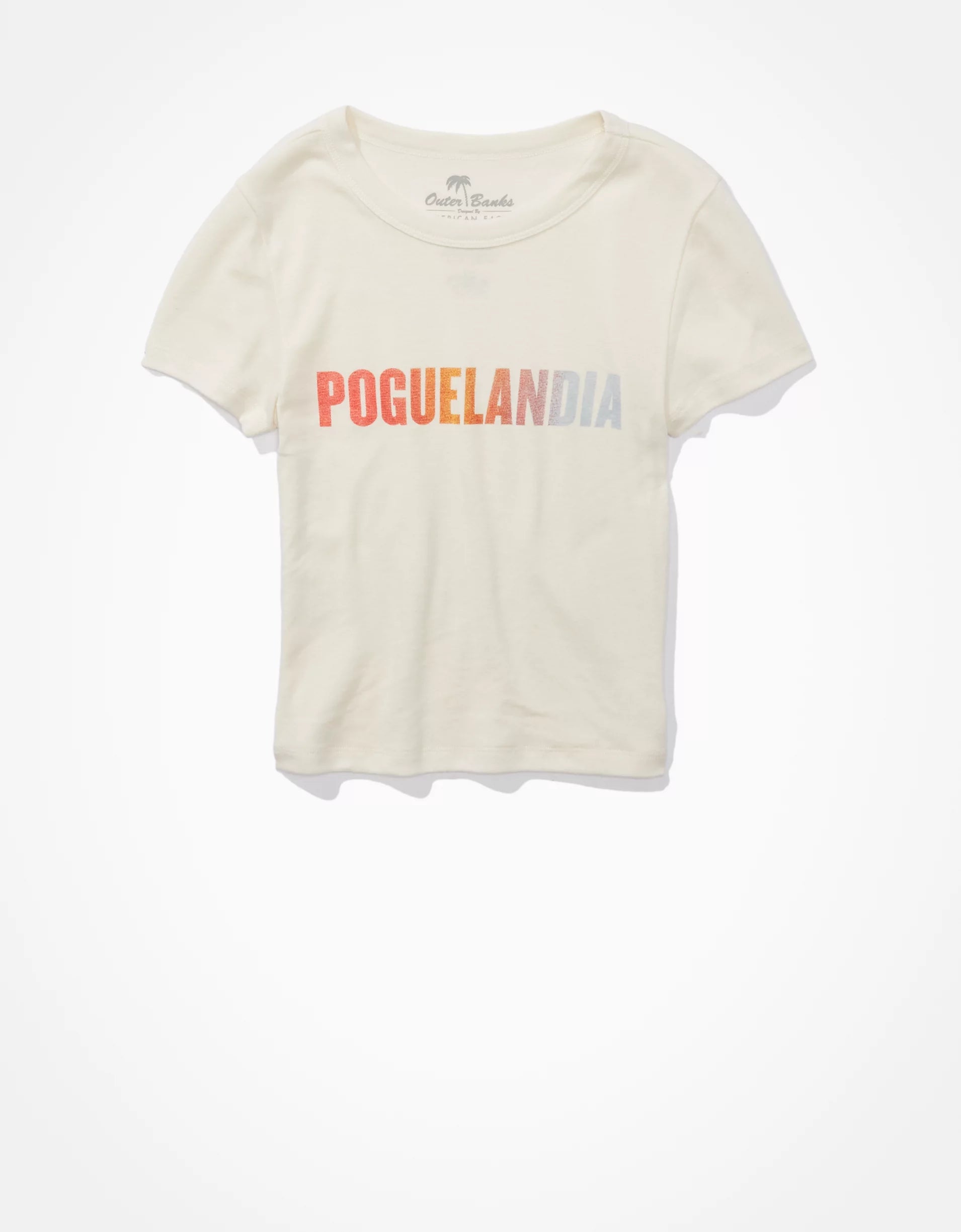 Outer Banks Baby Tee in White.