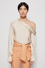ALICE COLD SHOULDER SILK ONE SHOULDER TOP