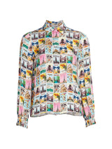 Alice + Olivia Willa Blouse in Postcard Print