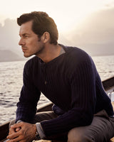 007 RIBBED ARMY SWEATER IN NAVY BLUE