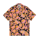 Black + Pink Paisley Bowling Shirt