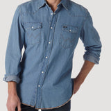 MENS DENIM LONG SLEEVE SLD IN STONEWASH