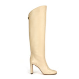 Adriana High-heel Nappa Cream Off White Leather Boots