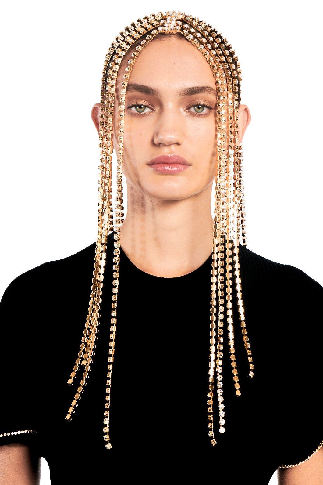 AREA Crystal Hairpiece in Gold