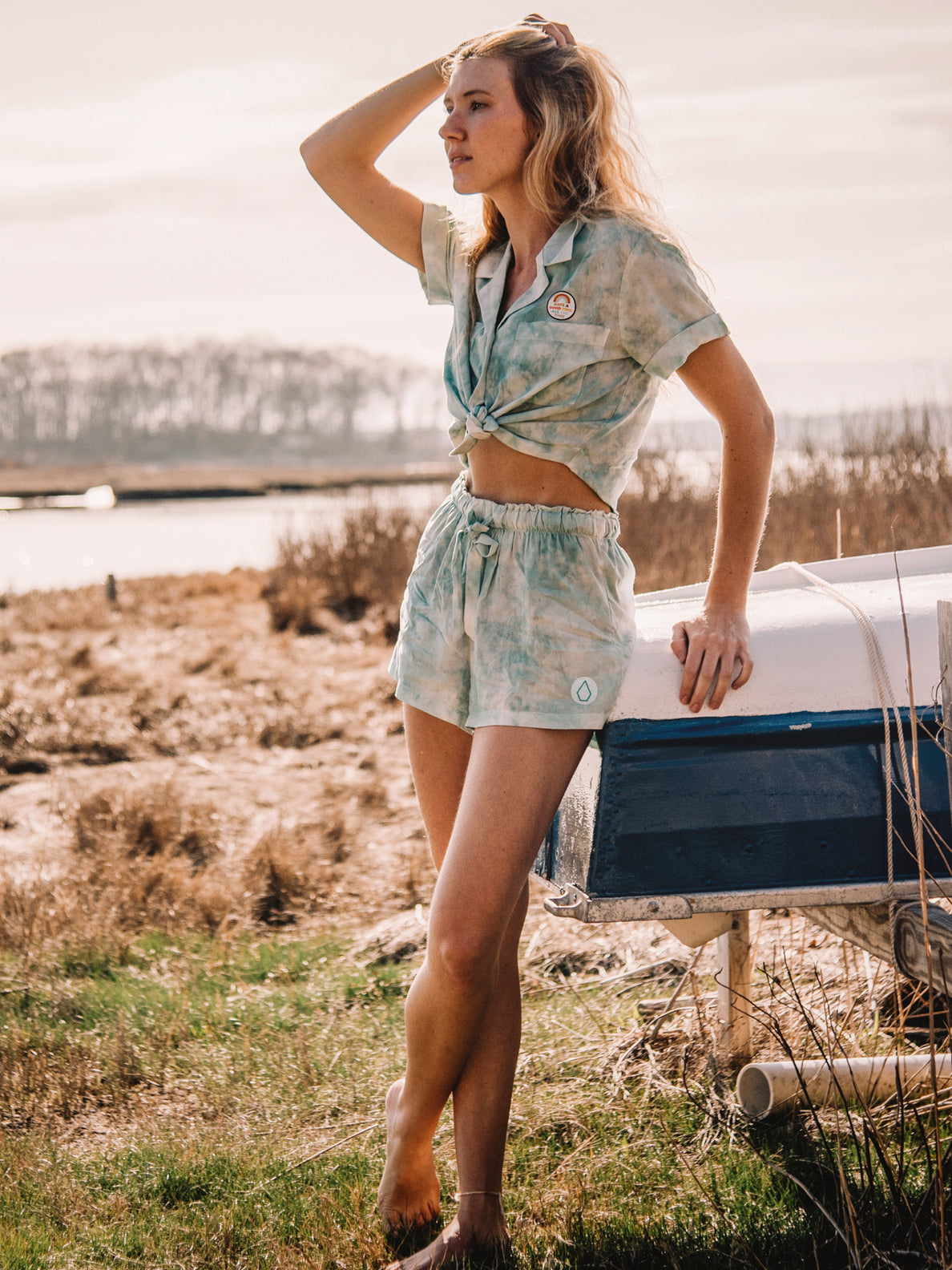 OBX SARAH SHORT IN BLUE FOG