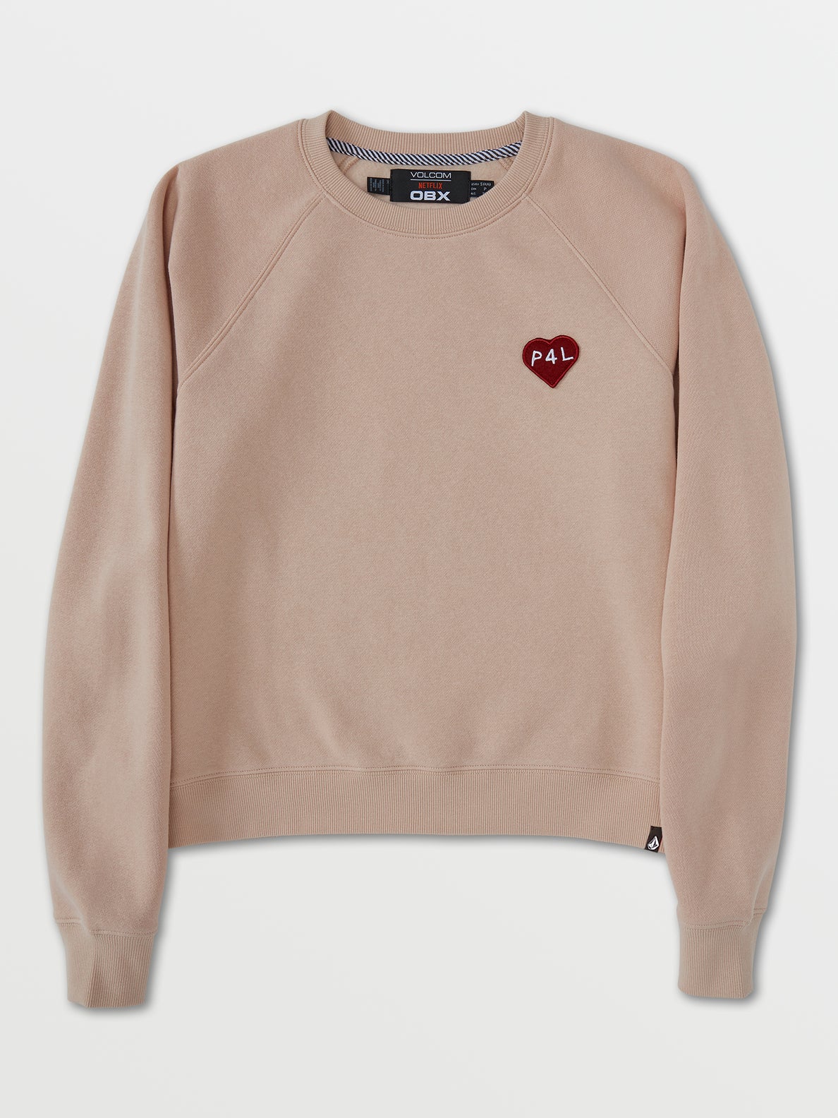 OBX P4L HEART SWEATSHIRT IN MUSHROOM