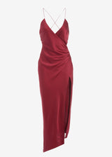 EMMA SILK DRESS IN RED