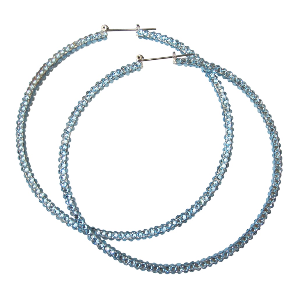 crystal hoop earrings 2"