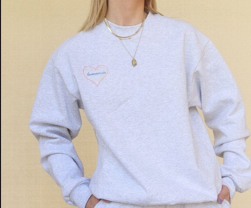 YOURS TRULY CREWNECK SWEATSHIRT IN GREY