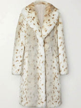 SHOW_LYNX Cream Animal Print Coat