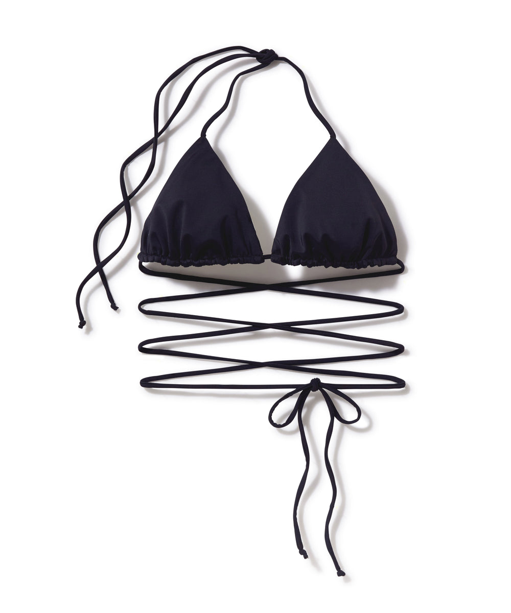 Las Olas Lace Up Swim Top in Black