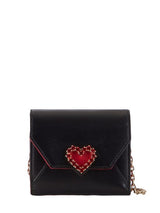 Love Strass Mini Wallet in Denim