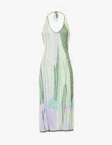 HOUSE OF SUNNY Hockney Lakeside abstract-pattern stretch-knit midi dress