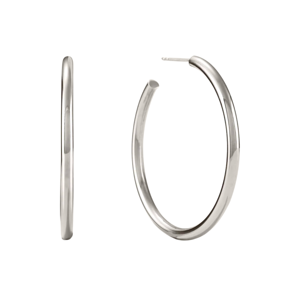 Tube Hoop Earrings in Sterling Silver
