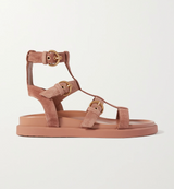 Arena suede flat gladiator sandals in netural tan