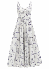 ELITA DRESS with blue atelier boat print