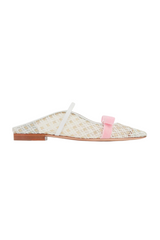 MARGUERITE Mesh FLAT with Pink Velvet Bow