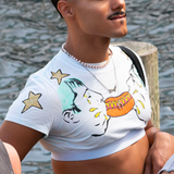 Custom Hot Dog Crop Top T-Shirt