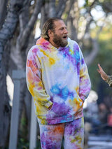 Transcendence Logo-Embroidered Tie-Dyed Cotton-Terry Hoodie