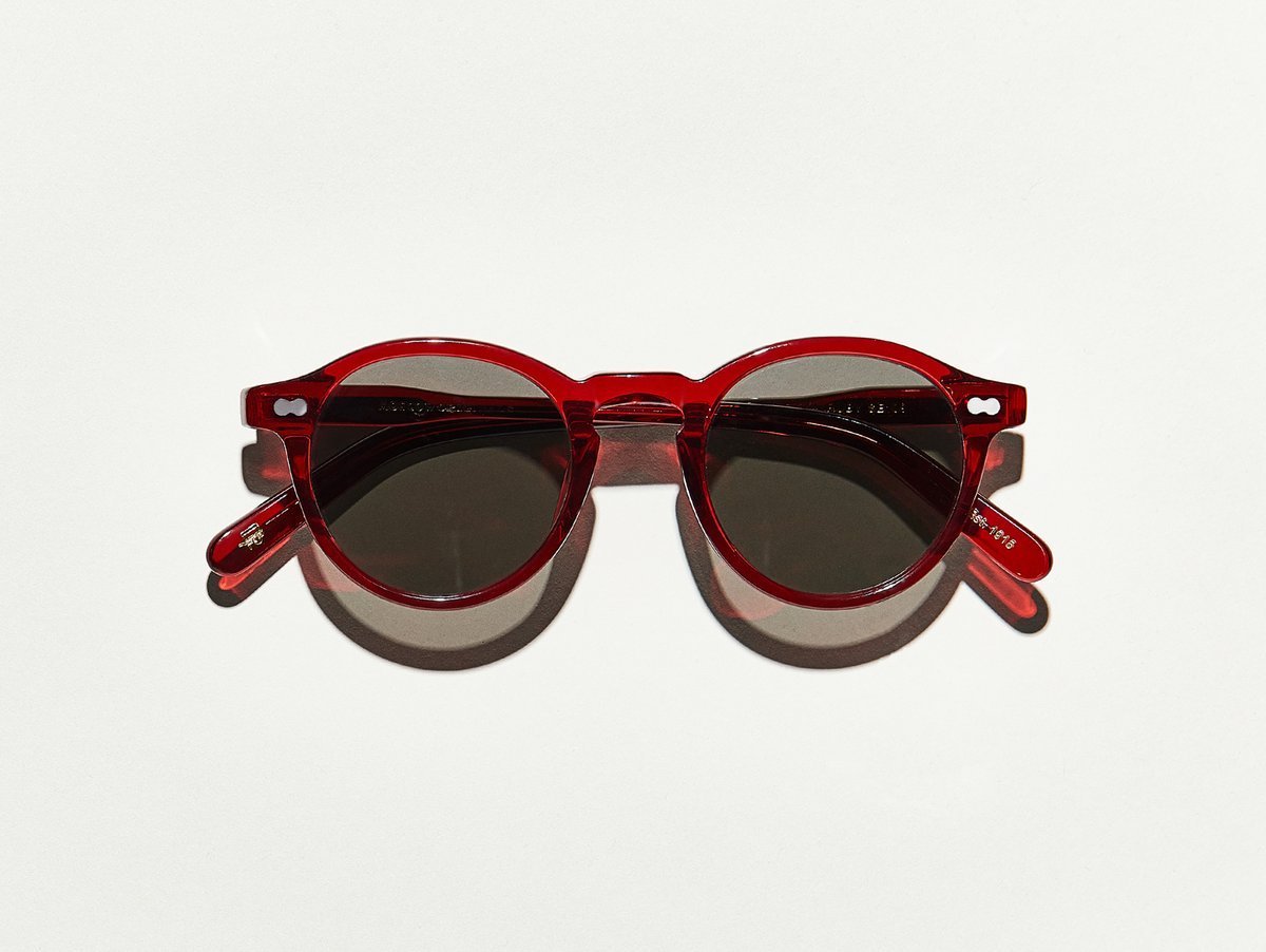 MILTZEN SUNGLASSES IN RED WITH CUSTOM BLUE LENSES