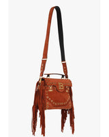 Balmain x Netflix - Fringed terracotta suede B-Buzz 23 bag