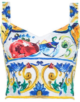 Tile Printed Corset Top