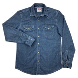 Men's Premium Slim Fit Denim Shirt in Dark Wash