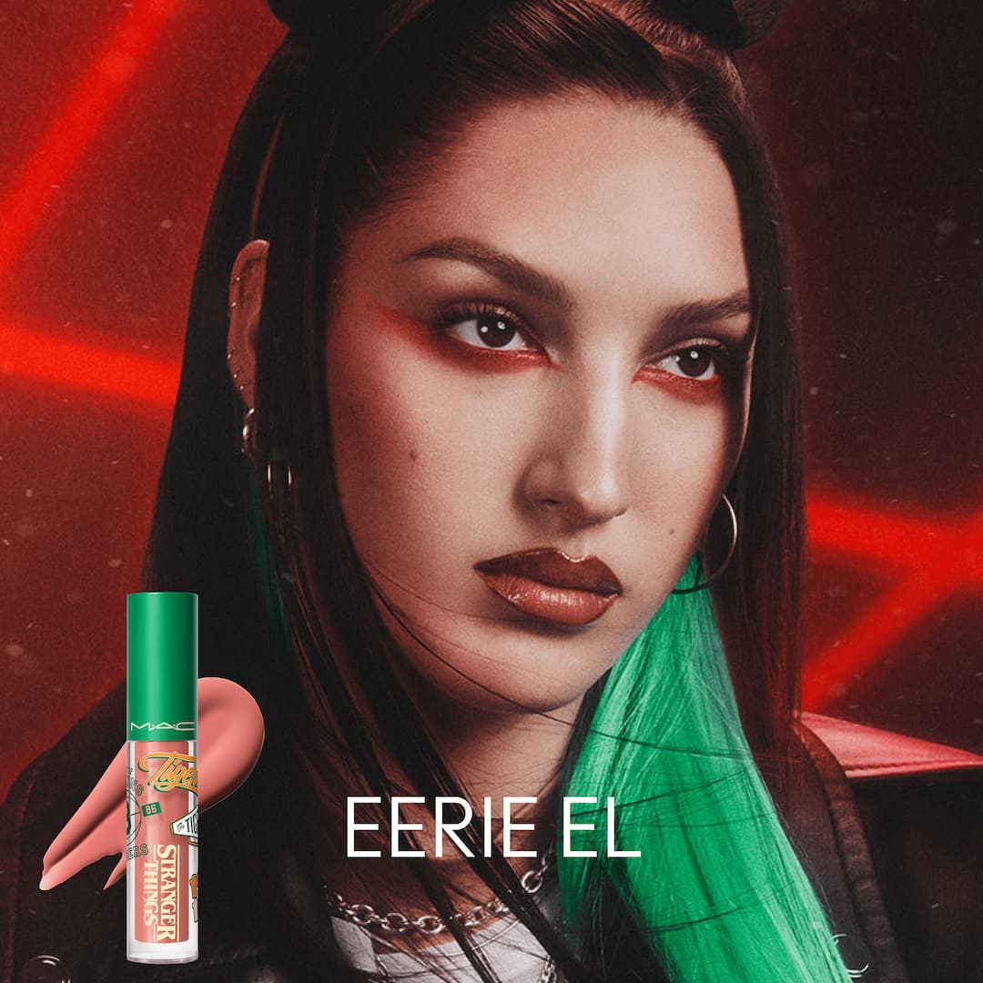 MAC X Stranger Things LIPGLASS IN EERIE EL