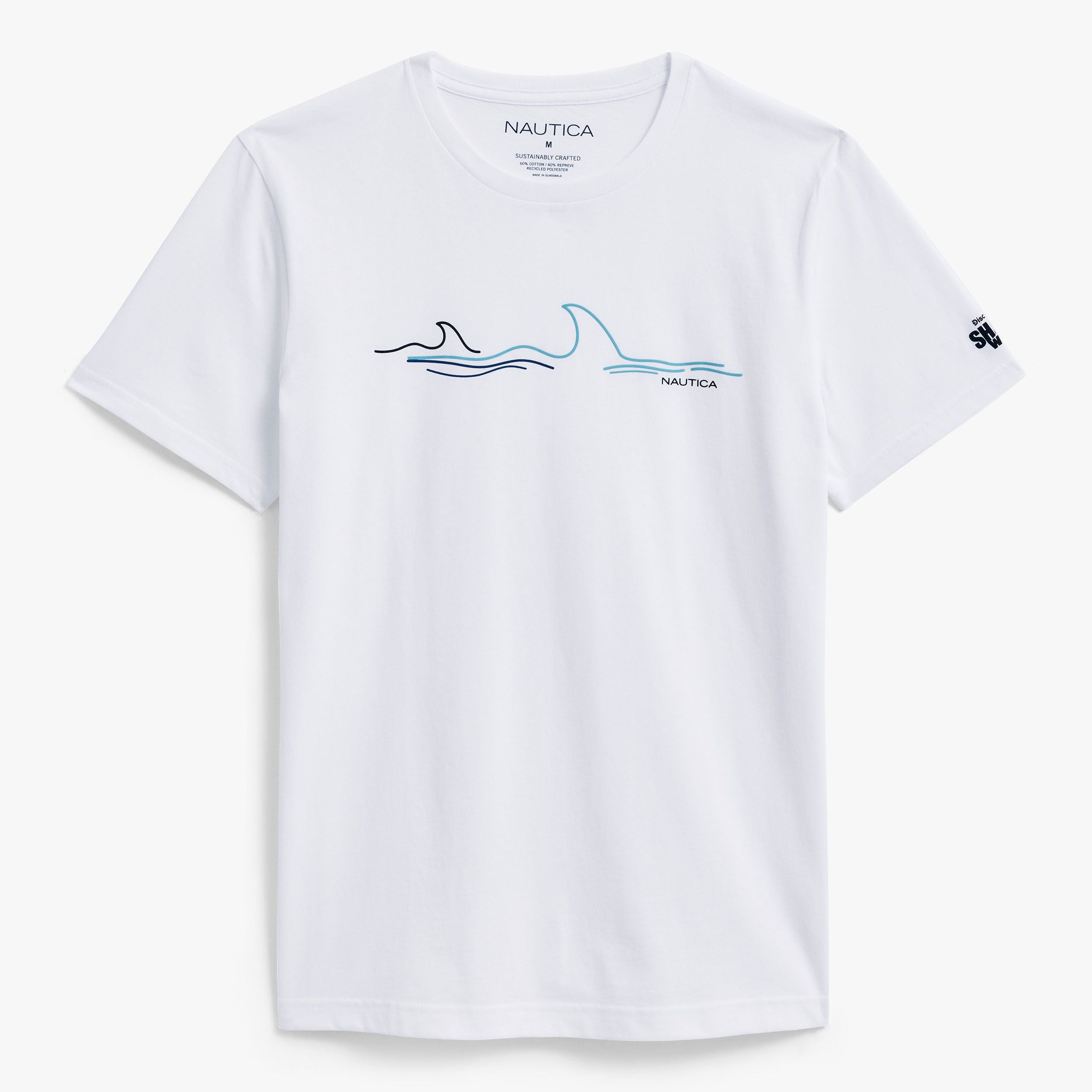 NAUTICA X Shark Week Sustainably Crafted Graphic Wave T-Shirt in White