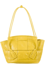 Yellow Intrecciato Arco Slouch Shoulder Tote Bag