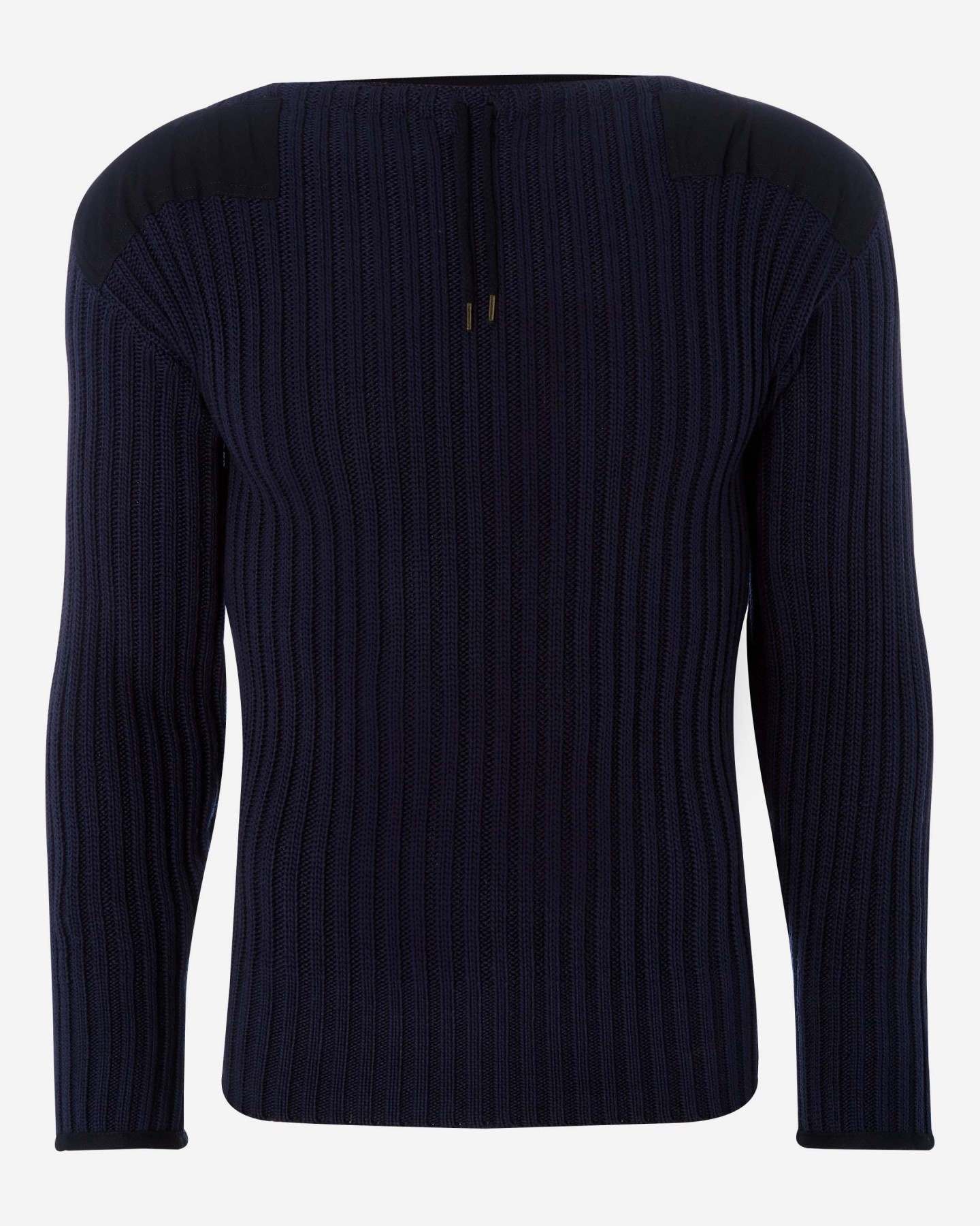 007 RIBBED ARMY SWEATER IN NAVY BLUE