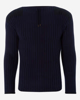 007 RIBBED ARMY SWEATER IN NAVY BLUE