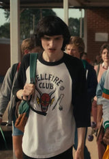 Stranger Things 4 Hellfire Club Quarter Sleeve Ringer T-Shirt