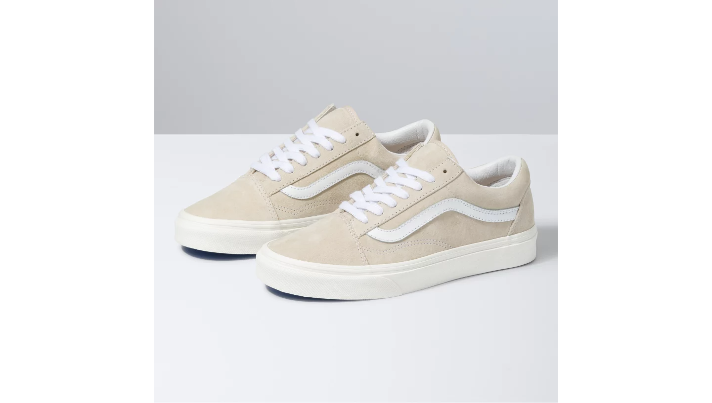 PIG SUEDE OLD SKOOL in Sandshell / Snow white